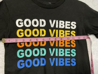 Popular Sports Shirt Unisex Kids 6 Black Good Vibes Short Sleeve Graphic T-Shirt