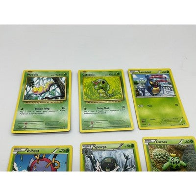 Pokemon TCG Card Lot 6ct Caterpie Karrablast Volbeat Spewpa Cacnea Grass Bug