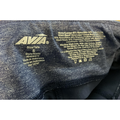 Avia Pants Womens Small Blue Leggings Mesh Back Panels Reflective Yoga Training