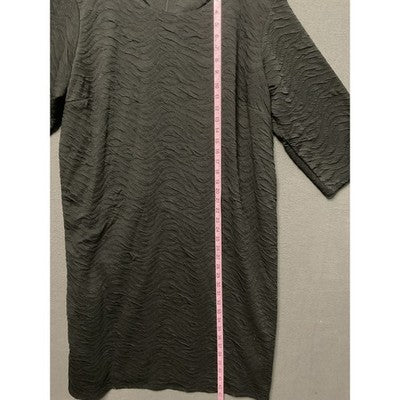 Cato Dress Womens 26W Black Textured Knee Length 3/4 Sleeve Pullover Plus Size