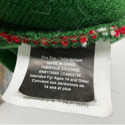 Elf Movie Beanie Hat Adult One Size Red Green Son of a Nutcracker Christmas Pom