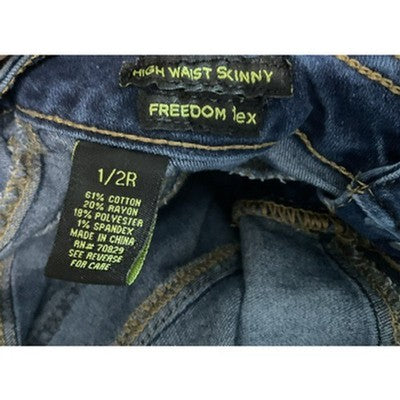 Rue21 Jeans Womens 1/2R Blue High Waist Skinny Freedom Flex Stretch Denim Pants