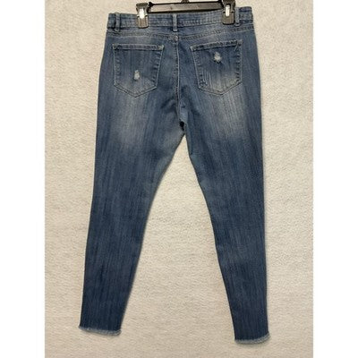 STS Blue Jeans Womens 9/29 Blue Distressed Skinny Raw Hem Stretch Streetwear