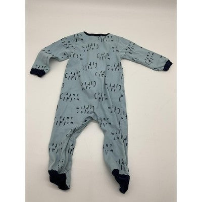 Gerber Sleep N Play Pajamas Baby Boys 6-9 Months Blue Wildly Cute One Piece Zip