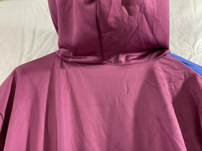 Hoodie Jacket Womens XL Pink Geometric Full Zip Sherpa Lined Fleece Hooded Cozy