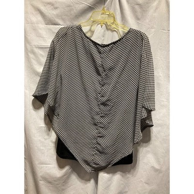 Robert Louis Women's Cape Style Top, Lined, Short Sleeve, Size Large Pullover
