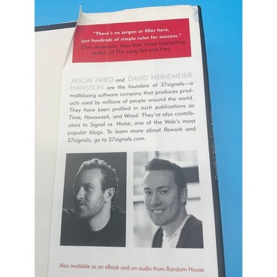Rework by Jason Fried & David Heinemeier Hansson 2010 Hardcover