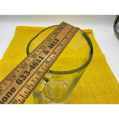 Vintage Glass Pitcher Clear Heavy Tapered Water Juice Carafe Serving MCM