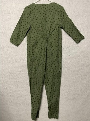 The Nines By HATCH Jumpsuit Womens XS Green Floral 3/4 Sleeve Maternity Casual
