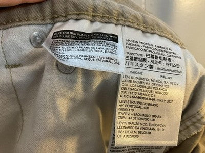 Levi's 505 Jeans Mens 40x30 Beige Khaki Straight Leg Regular Fit Denim 5-Pocket