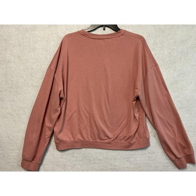 Shein Sweatshirt Womens Medium Pink Butterflies In My Stomach Pullover Crewneck