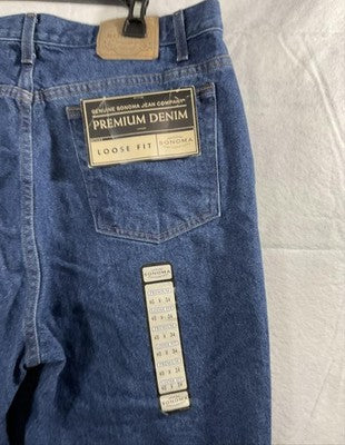 VTG Sonoma Jeans Mens 40x34 Blue Premium Denim Loose Relaxed Fit Straight Leg