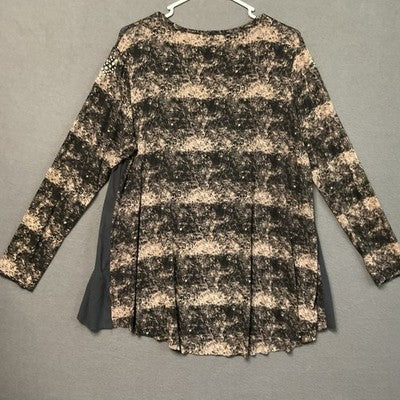 Voice of California Shirt Womens 1XL Embellished Layered Long Sleeve Top