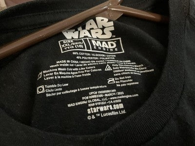 Star Wars Shirt Mens 2XL Black Darth Vader Graphic Tee Mad Engine Short Sleeve