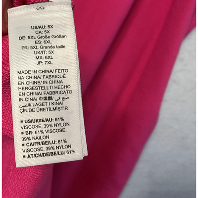 The Drop Dress Womens 5X Hot Pink Sylvia Sweater Knit Adjustable Strap Plus
