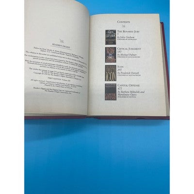 1997 Readers Digest Condensed Books Volume 1 The Runaway Jury Critical Judgment