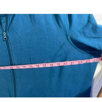 Danskin Now Track Jacket Women 2X Teal Tropic Full Zip Mock Neck Activewear