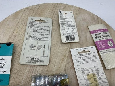 Vintage Mixed Brands Hem Tape Sewing Notions Lot Wrights Needles Pins Bell