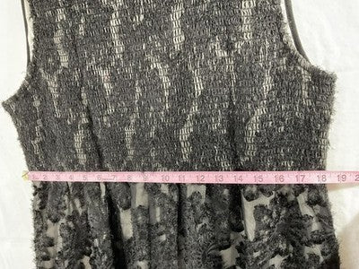 RWJ Dress Womens 3XL Black Lace Floral Sleeveless V Neck Maxi Lined A Line Party