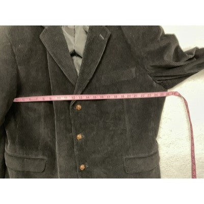 Zagato Signature Collection Sport Coat Men 50 Black Corduroy 3-Button Lined