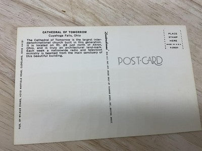 Vintage Cathedral Of Tomorrow Cuyahoga Falls Ohio Tichnor Postcard 5.5x3.5 In