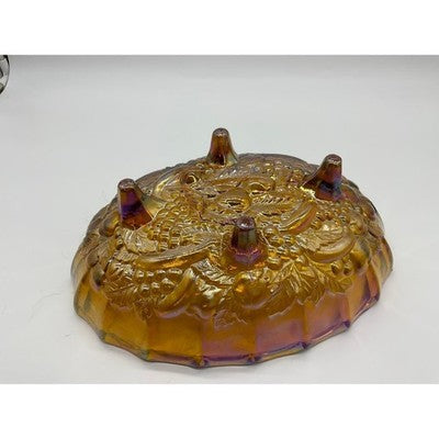 Indiana Glass Harvest Grape Bowl Unisex Large Marigold Iridescent Carnival Glass