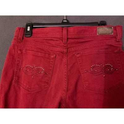 Lee Classic Fit Red Denim Pants 32x30 High Waist Cotton Blend Women’s High Waist
