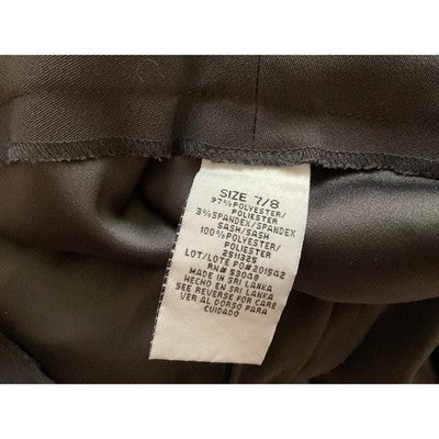 Women's Size 7/8 Black Career Pants Cropped Stretch Polyester Spandex
