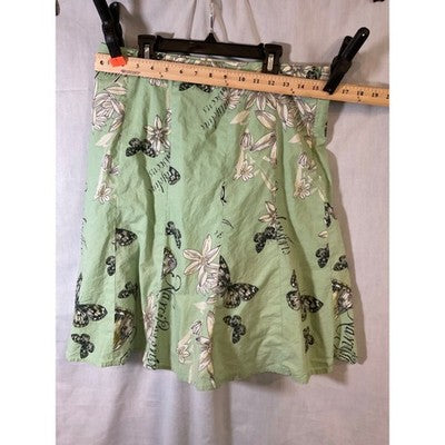 Ann Taylor LOFT 8P Petite Cotton Skirt, Butterfly Floral, Lined, Cute Spring
