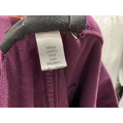 Venezia Pull On Pants Womens 24 Purple Stretch Tapered Lane Bryant Trousers