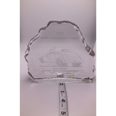 2001 Super Sunday Car Show Iceberg Glass Award - Family Ford, Pioneer Chevrole