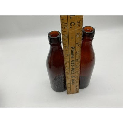 Scarborough Whitby Breweries Amber Glass Beer Bottles Set 2 Brown Antique Target