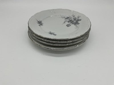 Vintage Winterling Bavaria Bread Plates Set Of 4 White Floral Germany Porcelain