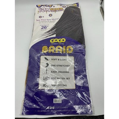 GOGO Braid 10X 26" Pre Stretched Hair Color 30 Super Value Pack Easy Braiding