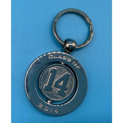 Class of 2014 Spinner Keychain Silver Round Graduation Gift Keepsake