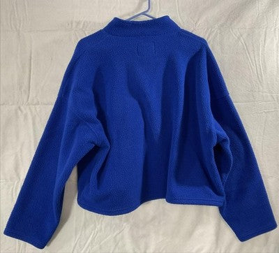 American Eagle Outfitters Sweatshirt Womens XL Blue Fleece 1/4 Zip Pullover