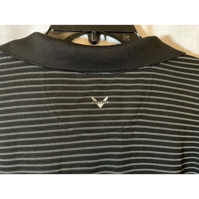 Callaway X Series Golf Polo XL, Striped Black/White/Red, 100% Polyester Casual