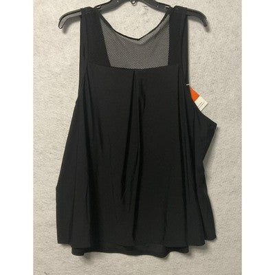Nieyook Shirt Womens 28W Black Mesh Back Athletic Workout Tank Plus Size