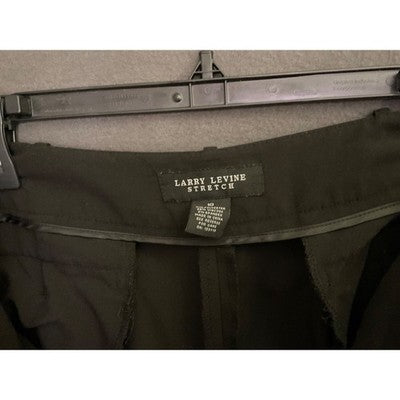 Larry Levine Stretch Cropped Pants Size 10 Black Polyester Blend Office Cropped