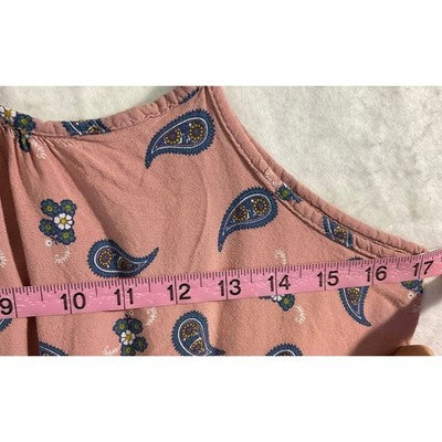 J for Justify Maxi Dress Womens Large Pink Paisley Strappy T-Back Boho Summer