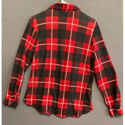 Rue21 Women's XS Plaid Flannel Shirt Red Black Grunge Layering