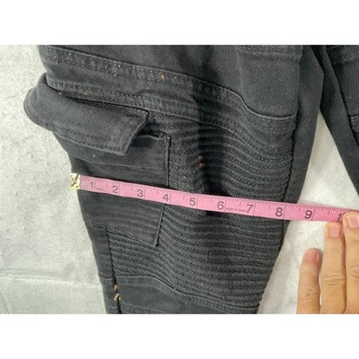 Legendary Status Cargo Pants Mens 35 Black Moto Ribbed Grunge Streetwear Utility