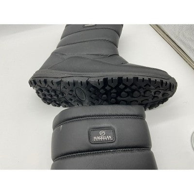Magellan Outdoors Snow Boots Mens 12 Womens 13 Black Quilted FWMFFS4027 Winter