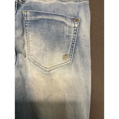 Indigo Rein Forever Jeans Size 5 Light Wash Skinny Ankle Patch Distressed Fun