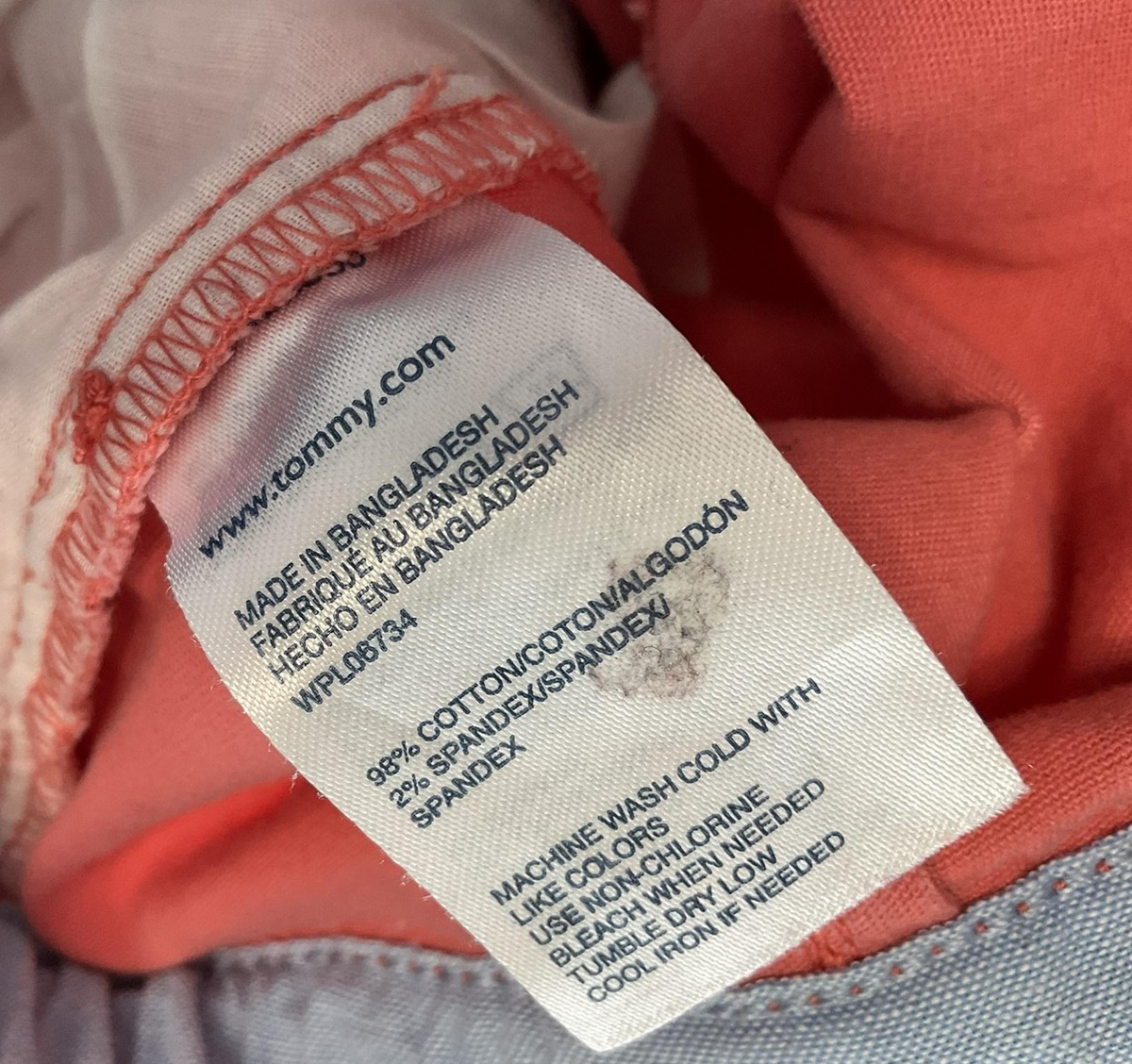 Tommy Hilfiger Shorts Boys 16 Pink Chino Flat Front Twill Stretch Summer