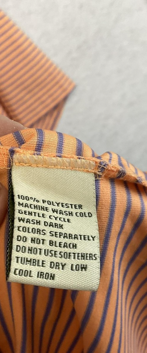 Donald Ross Polo Shirt Mens 2XL Orange Striped Golf Performance Short Sleeve
