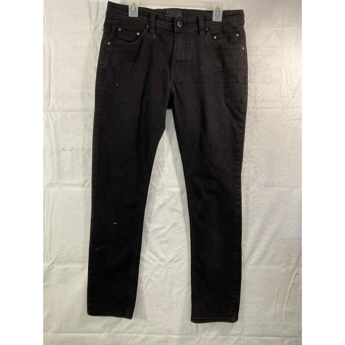 Steve's Jeans Slim Straight Men 33x32 Black Denim SU9AABALEF Stretch Pants
