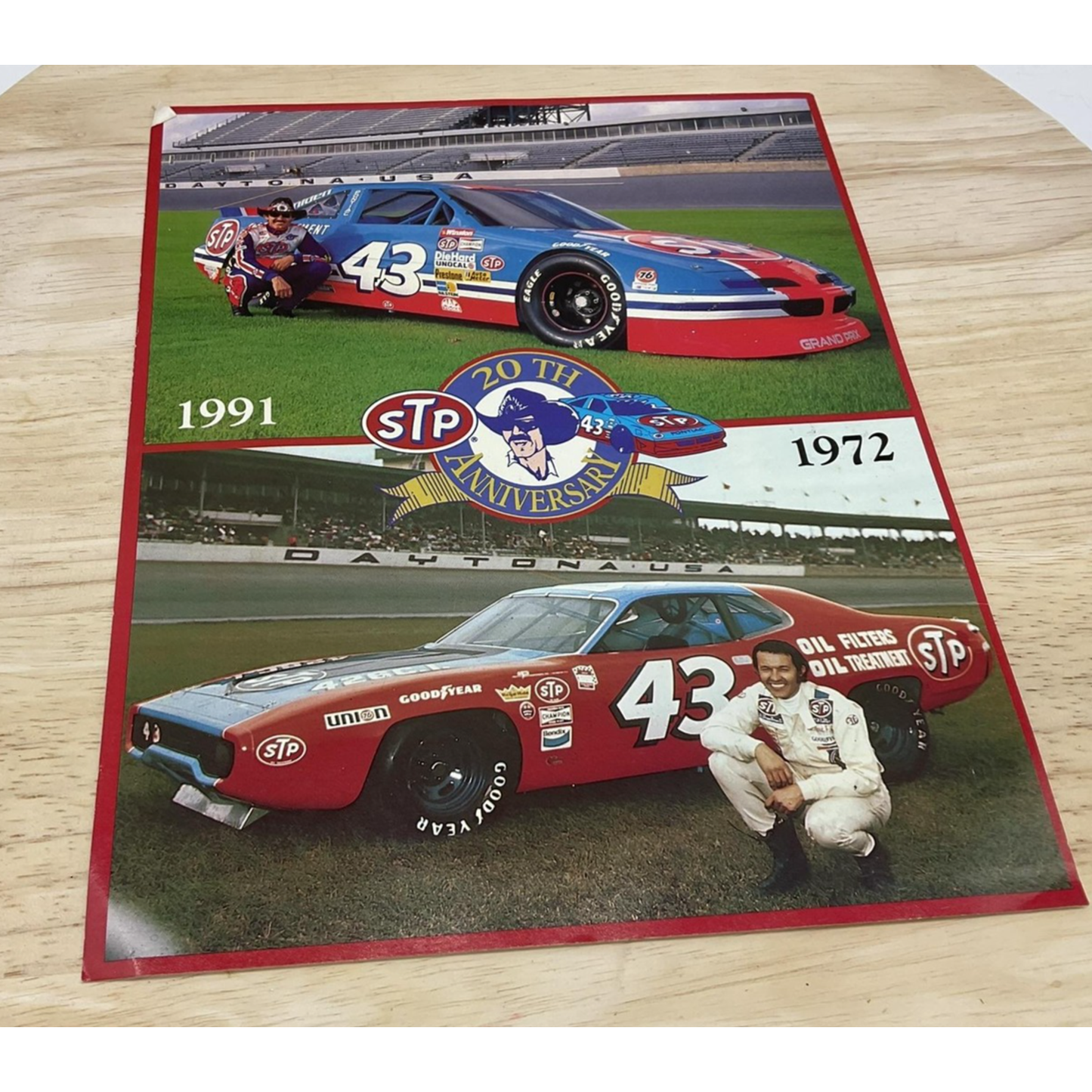 STP 20th Anniversary 1991 1972 #43 Daytona NASCAR Poster Card Richard Petty