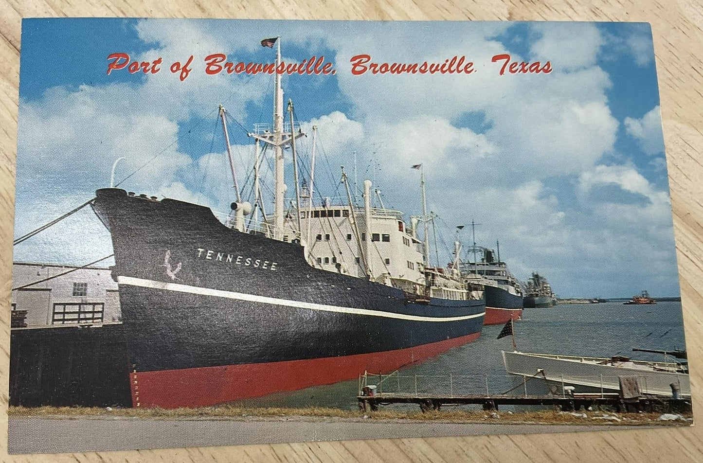 Vintage Port Of Brownsville Brownsville TX Whaley Linen Postcard 5.5x3.5 In