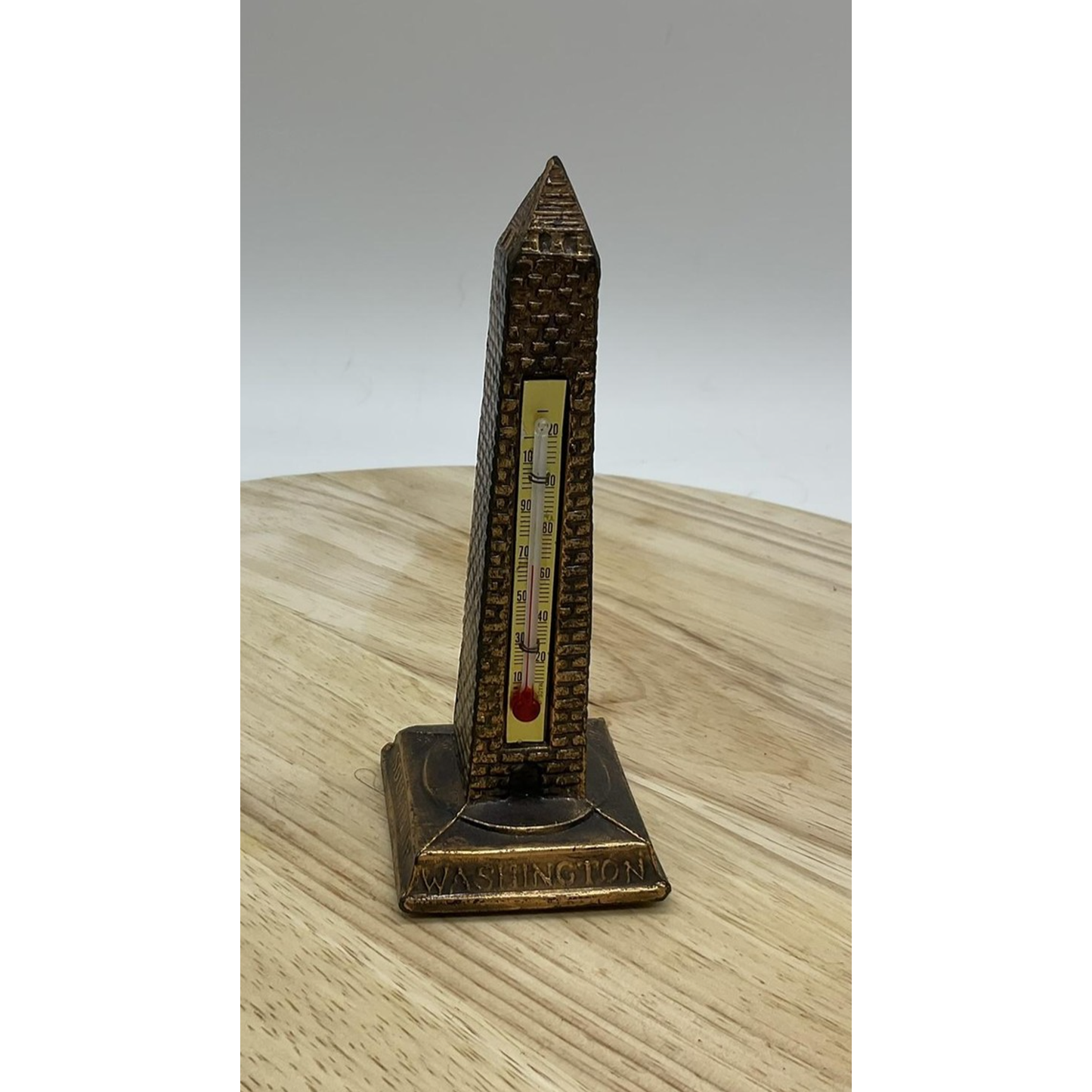 Washington Monument Souvenir Thermometer Metal Obelisk Paperweight Washington DC